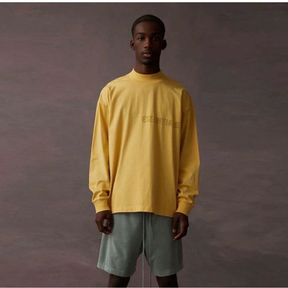 Essentials Men's Long Sleeve Shirt in Yellow